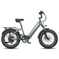 bicicleta electrica compacta fafrees f20 rover con neumaticos anchos de 48 v verde azulado pino