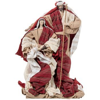 Figura Resina,tela Sagrada Fam Ilia 43cm