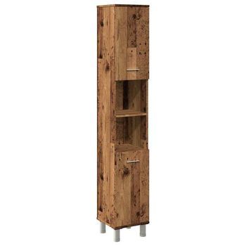 Armario De Baño Madera Contrachapada Envejecida 30x30x179 Cm Vidaxl