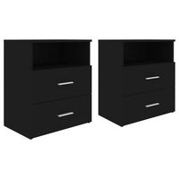 pack 2 uds mesitas de noche  mesilla de noche negro 50x32x60 cm