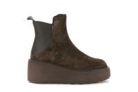 botines de ante y piel dark brown