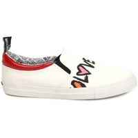 love moschino zapatos slip on bianco rosso ja15453g05je110c para mujer