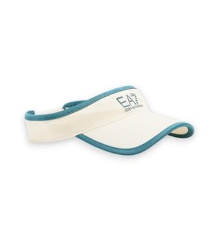 EA7 para mujer. 7W000797_AF13034 Visera de tenis logo bordado blanco roto (OSFA), Deportivo, Algodón, Tenis/Padel