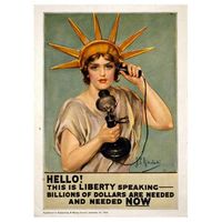 legendarte - cartel de propaganda de guerra vintage hello this is liberty speaking - cuadro lienzo impresion digital cm 50x70