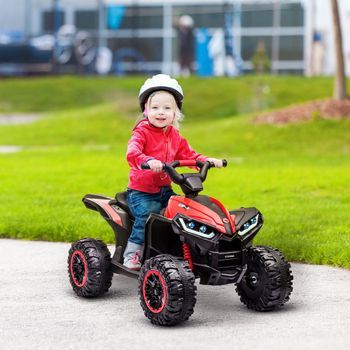 Quad Eléctrico Para Niños De 3-5 Años 12v Con 2 Motores Rojo Homcom