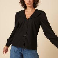 nobodys child emmie cotton-poplin blouse - uk 8