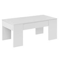 mesa de centro efecto madera blanco brillo 108x45h50 cm