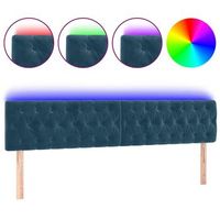 cabecero con led de terciopelo azul oscuro 180x7x7888 cm vidaxl