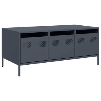 Mesa De Centro Acero Laminado En Frío Antracita 101,5x50x43,5cm Vidaxl
