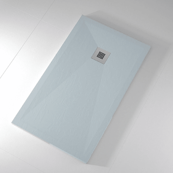 Plato De Ducha Pizarra Onda Ceniza  80x160 Cm Rejilla Inox