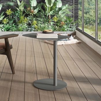 Mesa Auxiliar Nastätten Trapezoidal Interior/exterior Metal 50 X 50 X 38 Cm - Gris Mate [en.casa]
