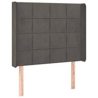 cabecero accesorio para dormir mueble de dormitorio con borde lateral 103 x 16 x 118128 cm tela terciopelo gris oscuro tdl0205069