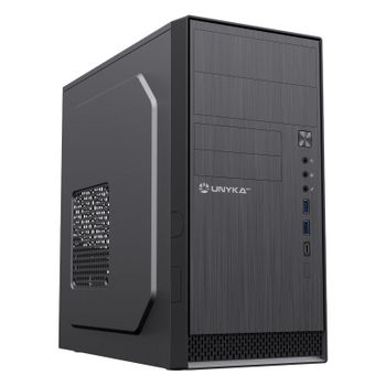 Caja Micro ATX UNYKAch AERO C12 V2 USB 3.0/Type-C Audio HD Negro 2,4kg