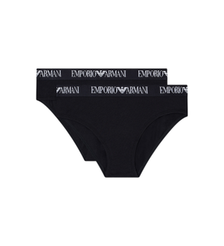 Emporio Armani para mujer. EW000403_AF13033 Set de 2 braguitas Marca negro (XL), Homewear, Algodón