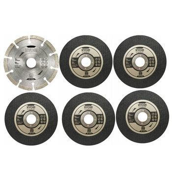 144645 Ryobi 125mm 6-piece Angle Grinder Wheel Set: