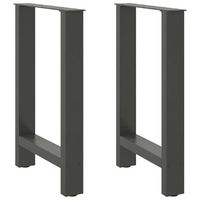 patas para mesa de comedor antracita 2 unidades 60 x 72-73 cm acero vidaxl