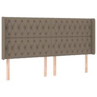 cabecero cama mueble de dormitorio con led de tela 203 x 16 x 118128 cm gris topo m020000934