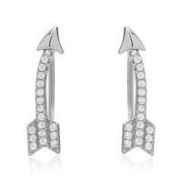 joyas para oreja diseno flecha circonita plata 925