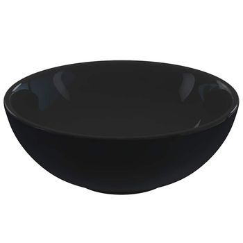 Lavabo Ø28x10 Cm Cerámica Negro Brillo Vidaxl