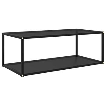 Rogal Mesa De Centro Vidrio Templado Negro 100x50x35 Cm Rogal