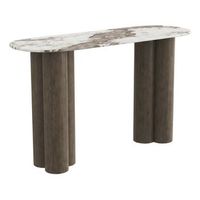 mesa auxiliar con tablero de ceramica  - 140 cm - marron