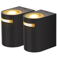 aigostar aplique pared interiorexteriorgu10 antracita aluminio up down lampara exterior pared2 piezasimpermeable ip65 luz interior y exterior iluminacion para patiojardinbalconpasillos