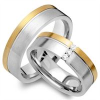 alianzas 14 quilates oro amarillo-blanco 3 diamantes