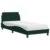 cama con colchon terciopelo verde oscuro 80x200 cm
