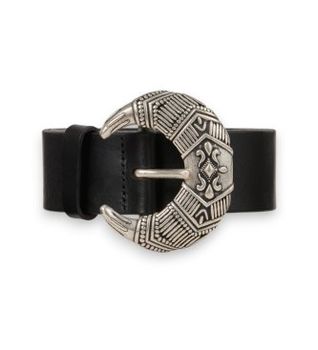 BA&SH para mujer. 2H26CBAN Cinturón de cuero Bandy negro (85cm), Casual, Piel