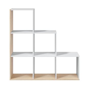 Mueble escalonada 6 compartimentos - al. 110 cm - blanco