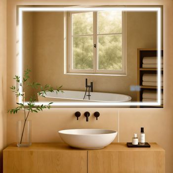 Espejo De Baño Jaffrey Vidrio Vidrio Transparente 3.5x100x70 Cm Clp