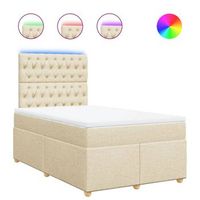 cama box spring con colchon tela color crema 120x190 cm vidaxl
