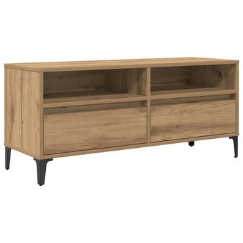Mueble De Tv | Mueble De Salón | Gabinete De Tv Con Cajón Roble Artesanal 100 X 34,5 X 44,5 Cm