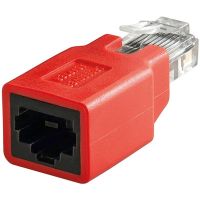 cambiador de genero para cables goobay rj-45 macho a hembra rojo