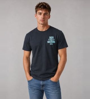 Deus Ex Machina para hombre. D263MTS379 Camiseta Seoul Ceramic negro (L), Casual, Manga corta, Algodón Reciclado
