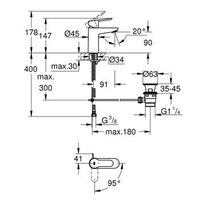 grohe 23 559 000 bauedge grifo monomando lavabo cromo