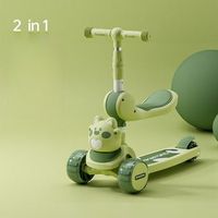 patineta 2 en 1 verde para ninos ajustable triciclo y draisienne