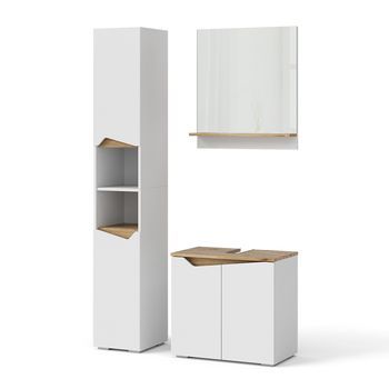 Conjunto De Muebles De Baño Marelle 3 Partes, Con Mueble Alto Vicco