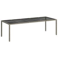 mesa de jardin  mesa de exterior gris 250 x 100 x 75 cm ratan sintetico