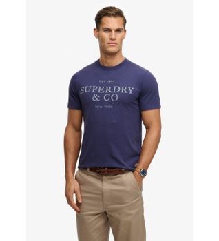 Superdry para hombre. M1012392A Camiseta 1954 Company Relaxed marino (M), Casual, Algodón, Manga corta
