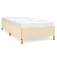 estructura de cama de tela color crema 100x200 cm
