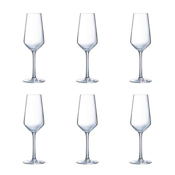 Juego de 6 copas flauta vidrio 23 cl