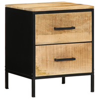 mesitaito de noche  mesilla de noche  cabinete de noche 40x35x50 cm madera maciza mango rustico cfw95410