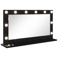 espejo de tocador roble negro 80 x 45 x 18 cm rectangular vidaxl