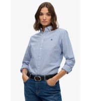 superdry para mujer w4010565a camisa slim oxford azul s casual algodon manga larga