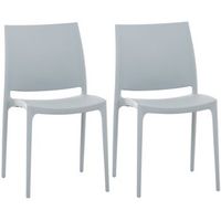 set de 2 sillas apilables maya plastico gris claro 50x44x81 cm clp