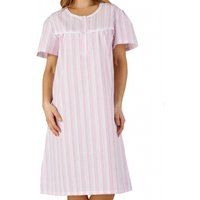 Seersucker Short Sleeve Buttoned Top Nightdress