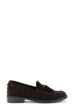 mocasines de ante con borlas dark brown