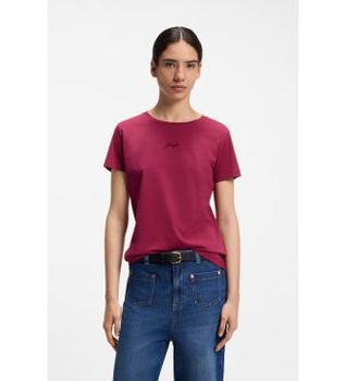 BOSS para mujer. 50554696 Camiseta Elove rojo oscuro (XL), Casual, Algodón, Manga corta