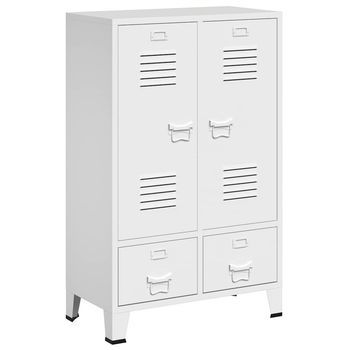 Armario 35x67x107 Cm Acero - Blanco